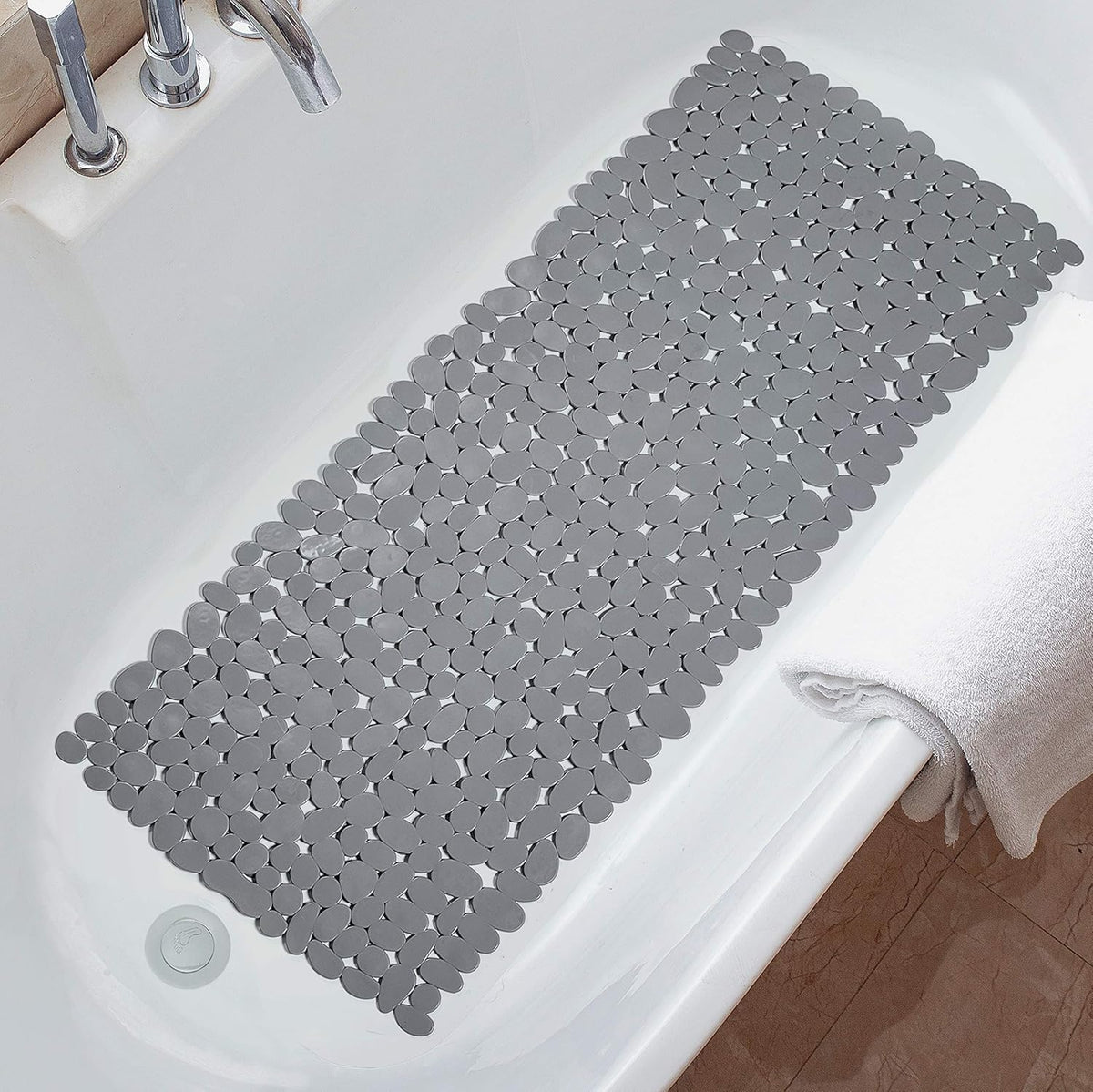Non-Slip Bath Mat | Pebble Texture With Suction Cups