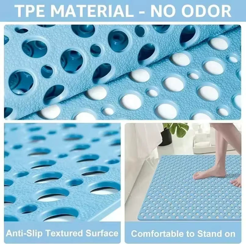 Non Slip Bathroom Mats | Drainage Holes, Suction Base