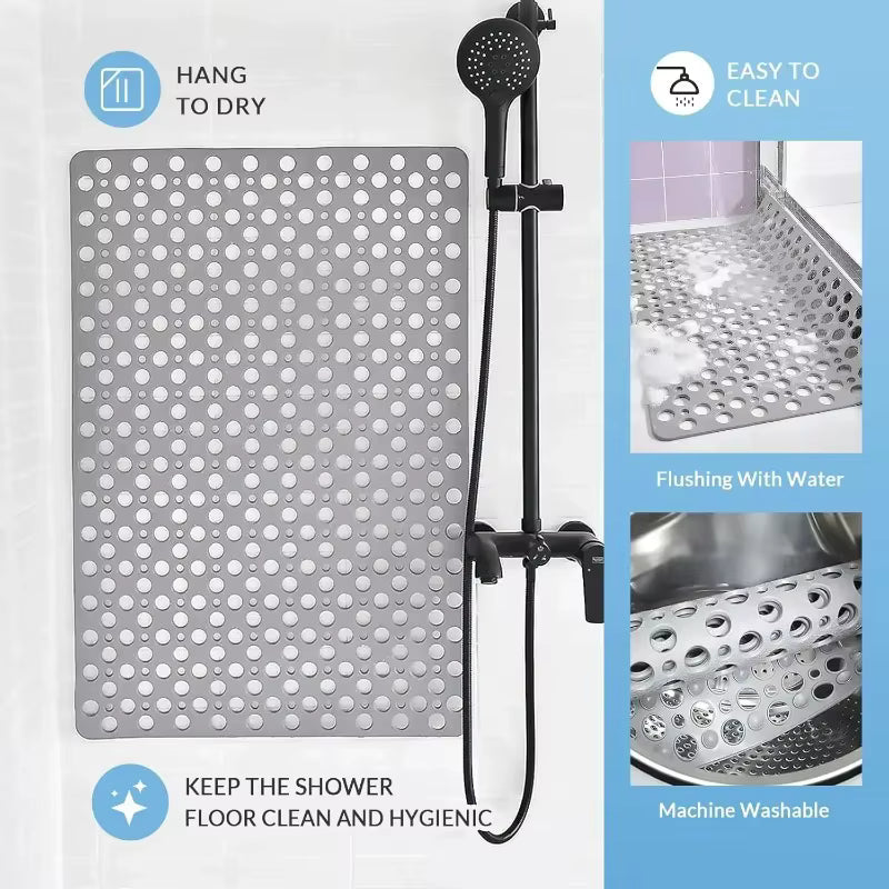 Non Slip Bathroom Mats | Drainage Holes, Suction Base