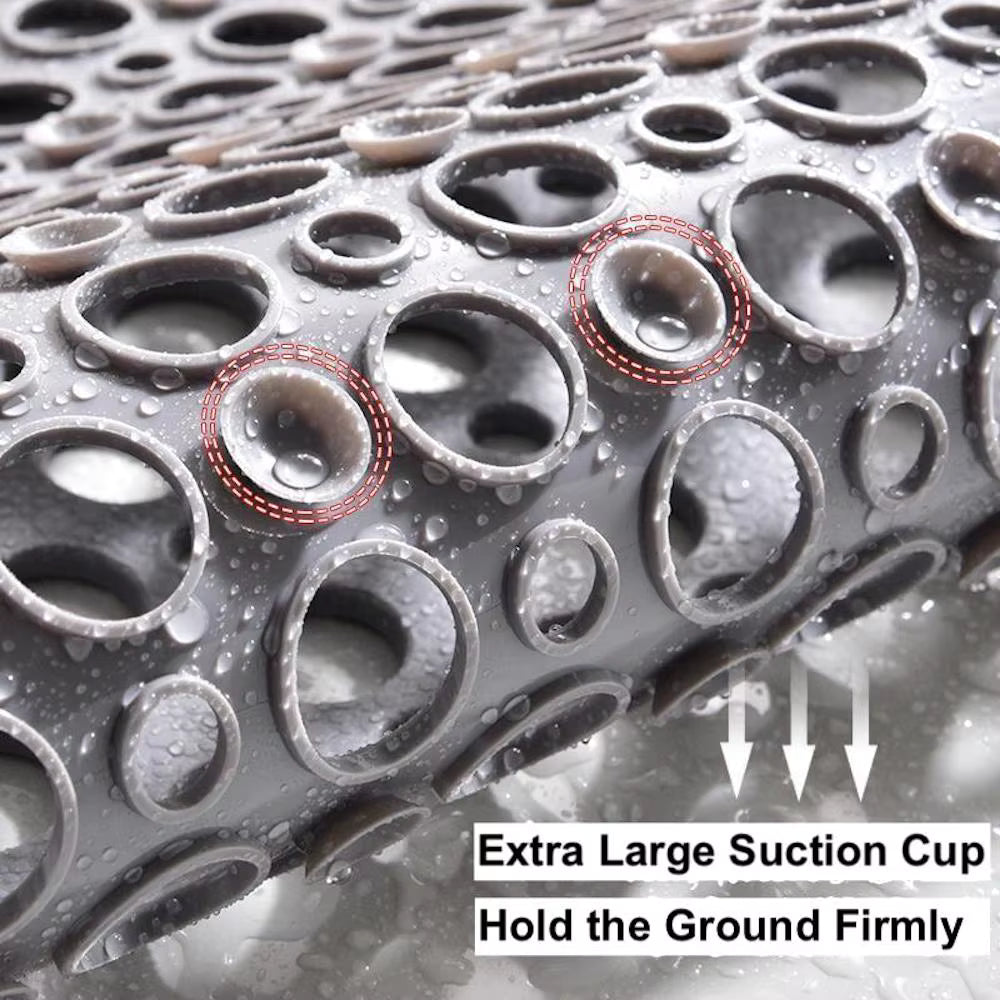 Non Slip Bathroom Mats | Drainage Holes, Suction Base