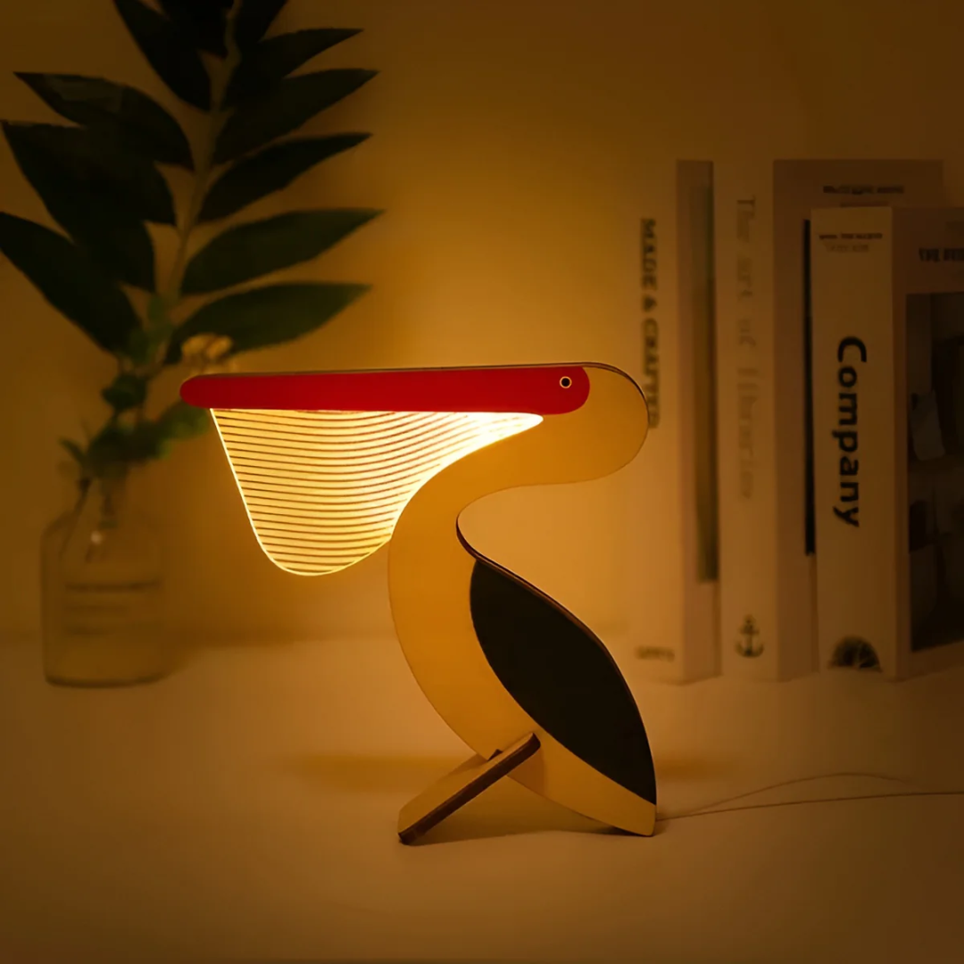 Nordic Wooden Animal LED Table Lamp Sculptural Design 1