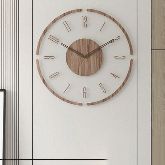 Nordic | Modern Wall Clock - Silent Real Wood Design, 35 cm Diameter 2