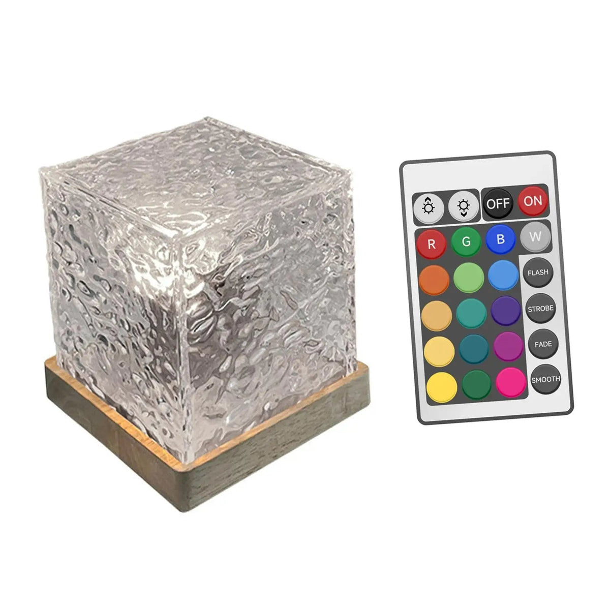 Northern Lights Projector Lamp Acrylic & Wood | 16 RGB Colours, 4 Modes | Rechargeable Room-Wide Northern Lights Effect