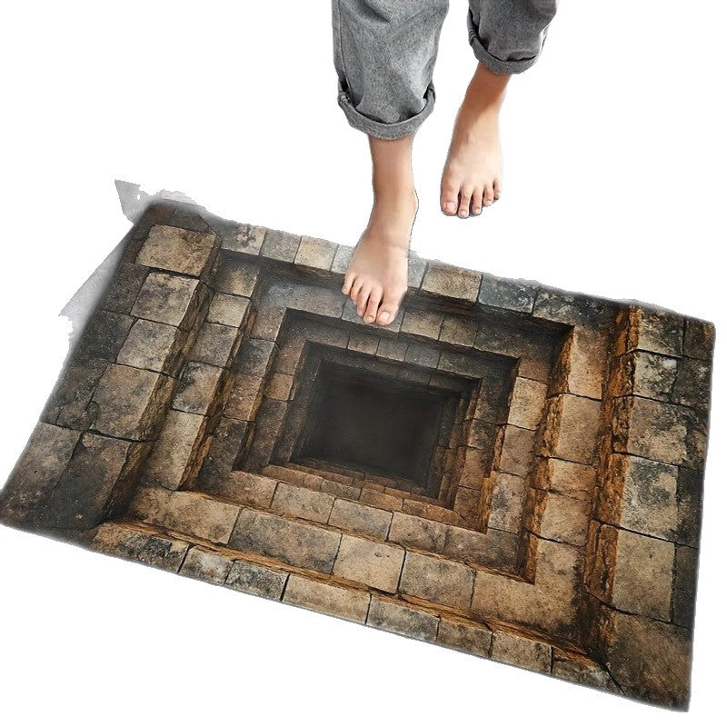 3D Depth Illusion Mat | Non-Slip Soft Fabric Backing | Visual Depth Effect for Living Rooms, Hallways & Entryways 5