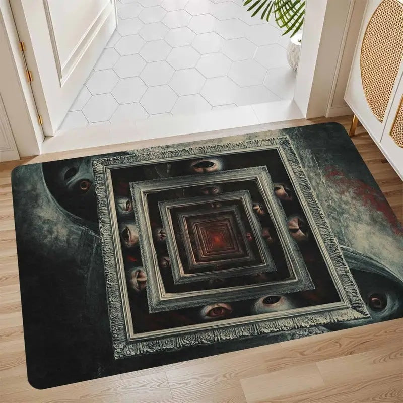 3D Depth Illusion Mat | Non-Slip Soft Fabric Backing | Visual Depth Effect for Living Rooms, Hallways & Entryways 3