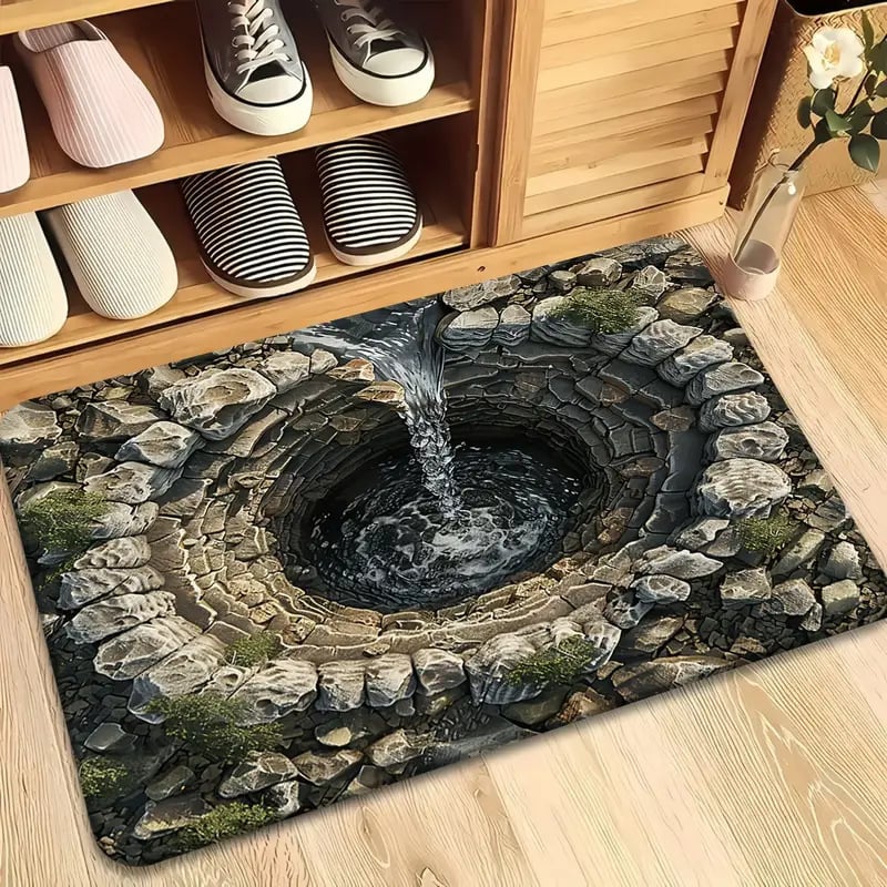 Optical Illusion Door Mat Diatomaceous Earth with Non-Slip Backing