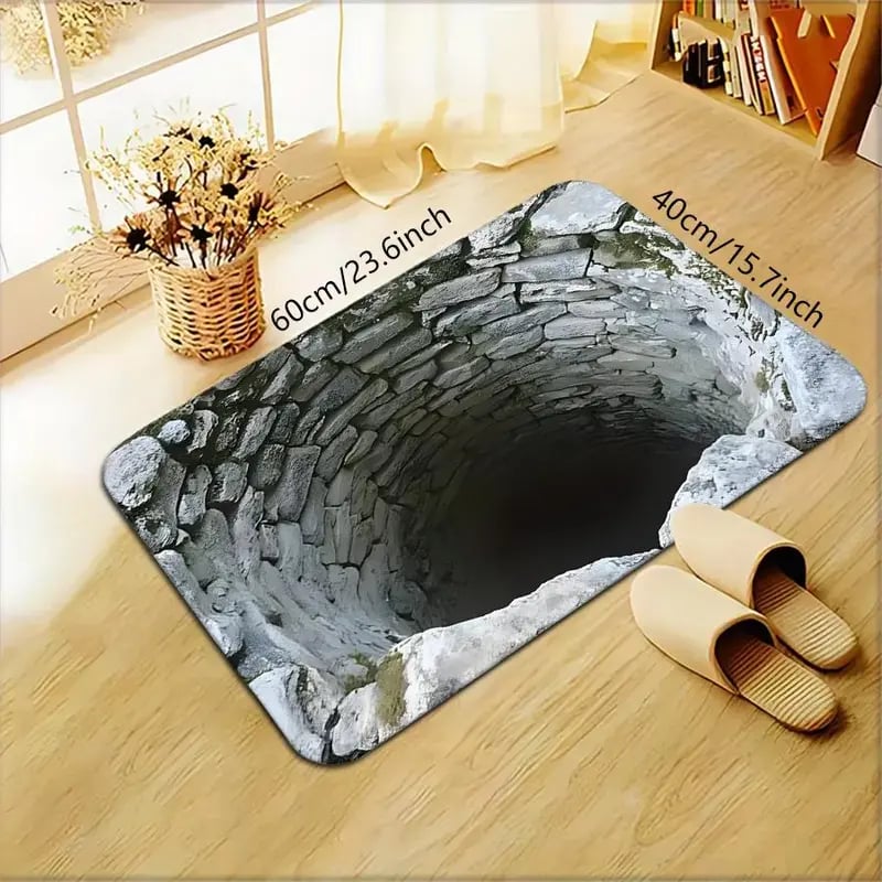 Optical Illusion Door Mat Diatomaceous Earth with Non-Slip Backing