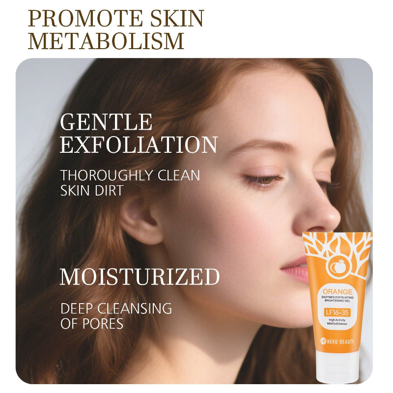 Orange Enzyme Exfoliating Gel, Botanical Hydrating Formula | For Sensitive, Normal and Combination Skin | Gentle Daily Glow