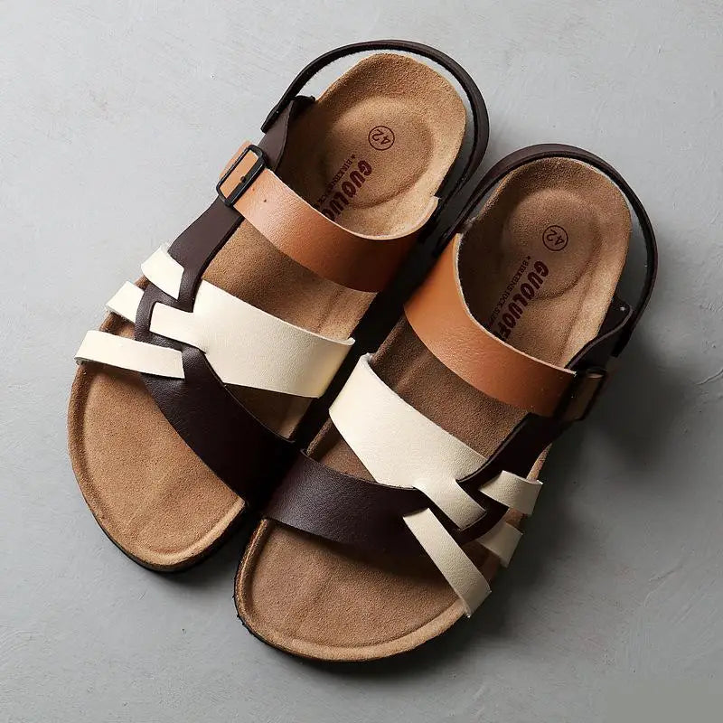 Orthopedic Leather Sandals for Women - Padded Insole for Comfort