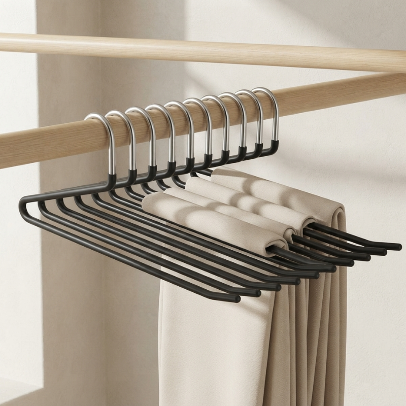 Pants Hangers | Set Of Ten With Slide-Off Open Ends