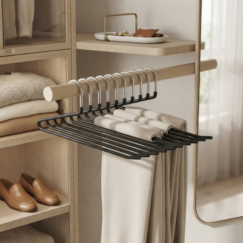 Pants Hangers | Set Of Ten With Slide-Off Open Ends