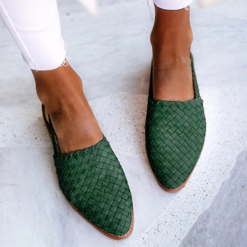 Patricia | Women's Flat Shoes – Breathable Woven Slingback Design