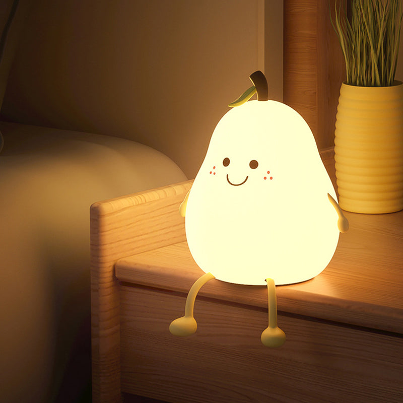 Pear Shaped Night Light | Smiling Face, Dangling Legs