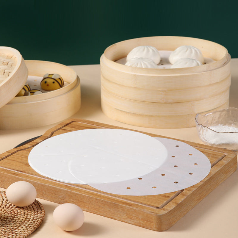 Perforated Anti-Stick Steamer Paper 100/400pcs | Waterproof & Heat Resistant | Reusable Non-Stick Liner for Cooking