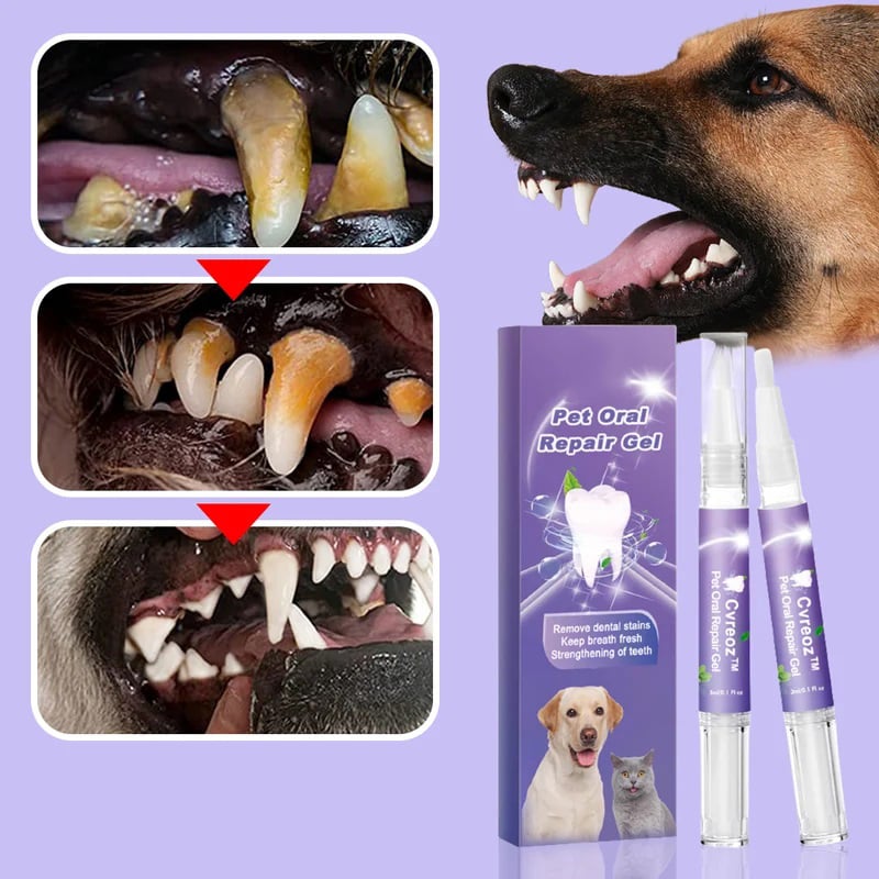 Pet Dental Gel for Dogs & Cats | Baking Soda & Herbal Extract Formula | Fights Tartar Buildup & Bad Breath Naturally
