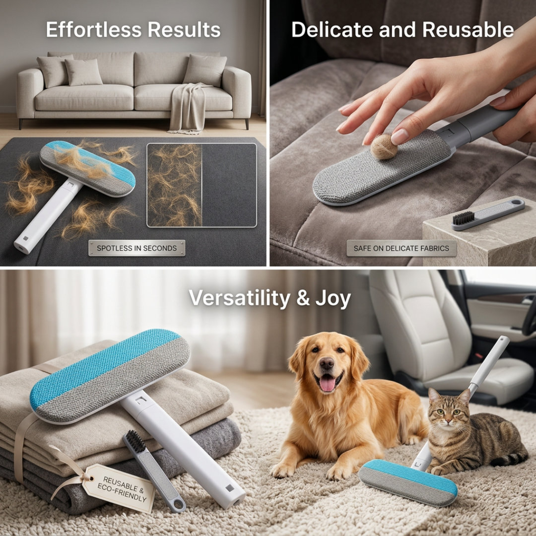 Pet Hair Removal Brush | FurClear Reusable Fabric Cleaner