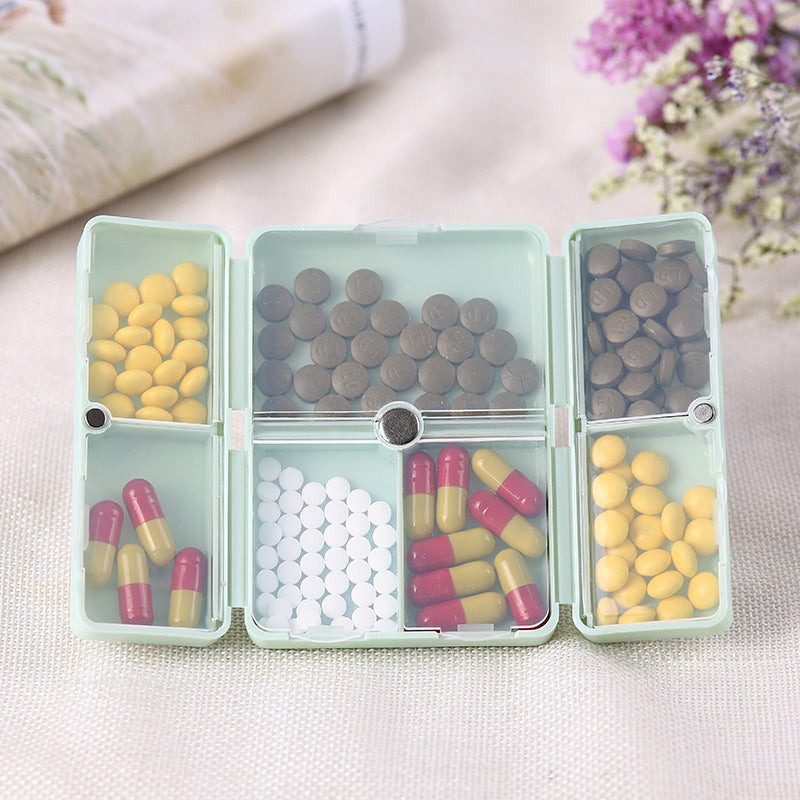 Pill Organiser Case Plastic | 7 Compartments with Magnetic Lid | BPA-Free, Portable Pill Box for Travel & Daily Use