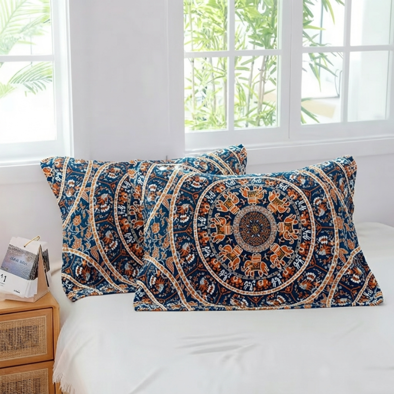 Pillowcase Set Decorative Printed Design Standard Pillow Set of 2 17