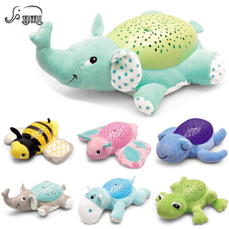 Plush Night Light Toy with Star Projector | Soothing Music & Soft Glow | Helps Babies Settle to Sleep Each Night