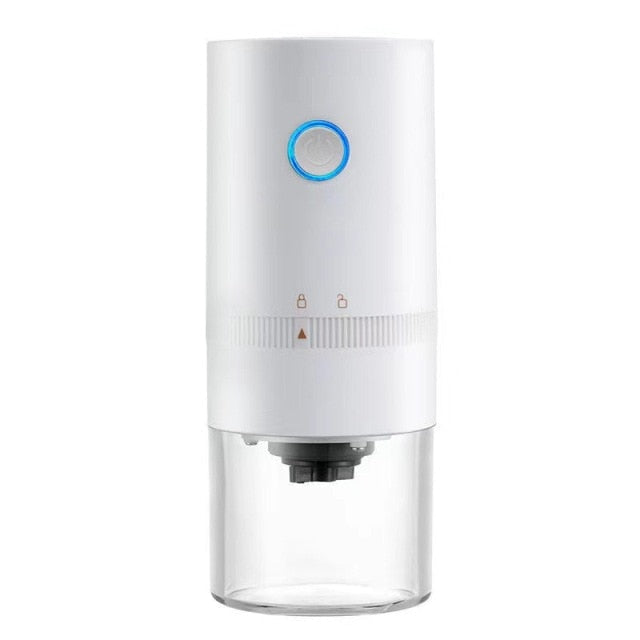 Portable Coffee Grinder | Lit One-Key Top, Clear Catch Cup