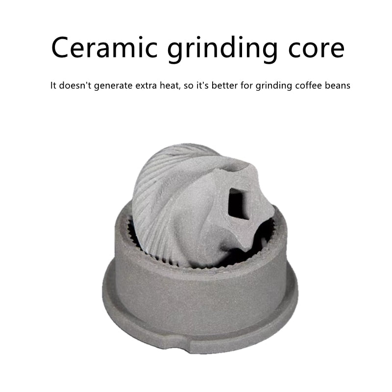 Portable Coffee Grinder | Lit One-Key Top, Clear Catch Cup