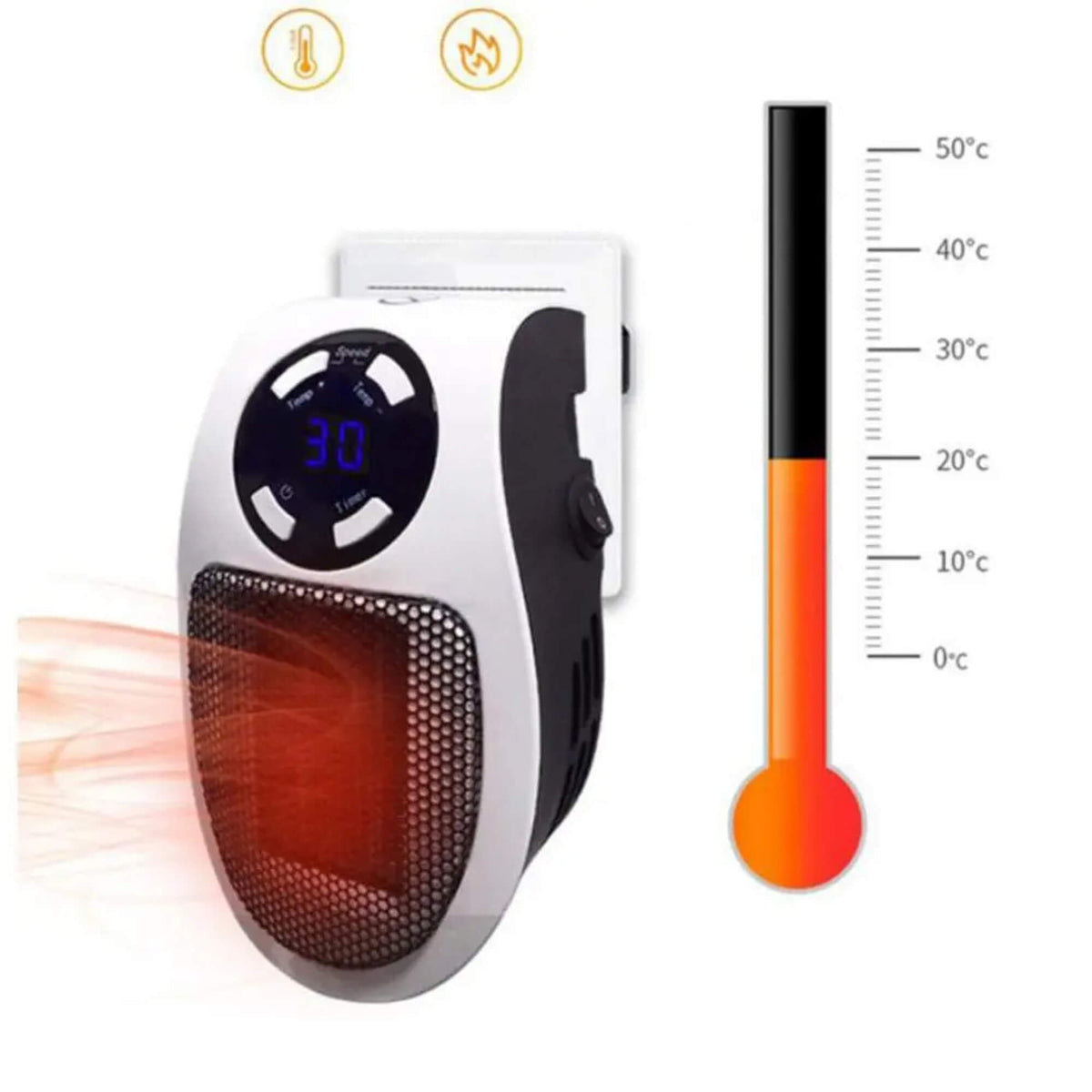 Portable Electric Panel Heater | Digital Thermostat 15-32°C | Quiet Heating with Programmable Timer for Rooms Up to 30m²