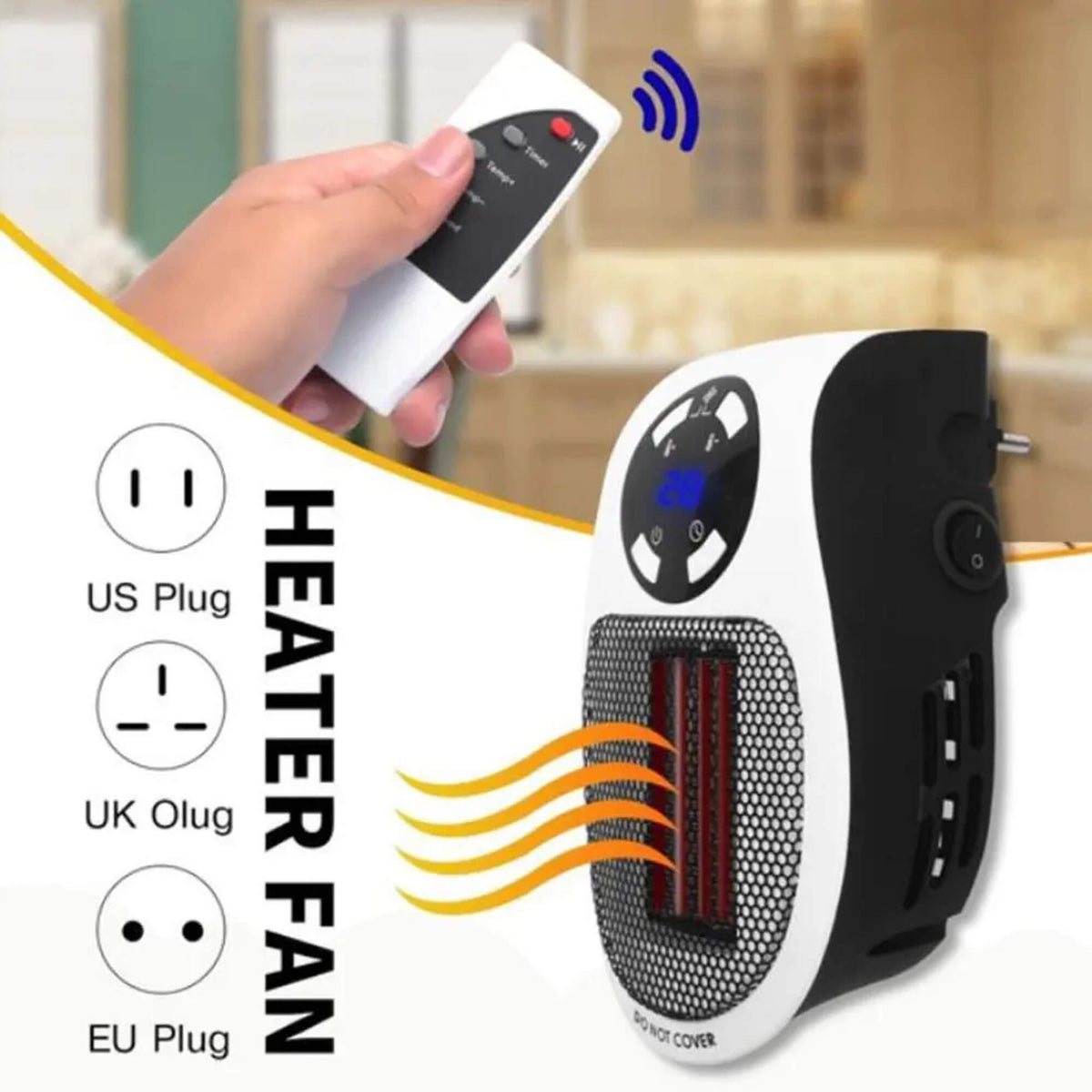 Portable Electric Panel Heater | Digital Thermostat 15-32°C | Quiet Heating with Programmable Timer for Rooms Up to 30m²