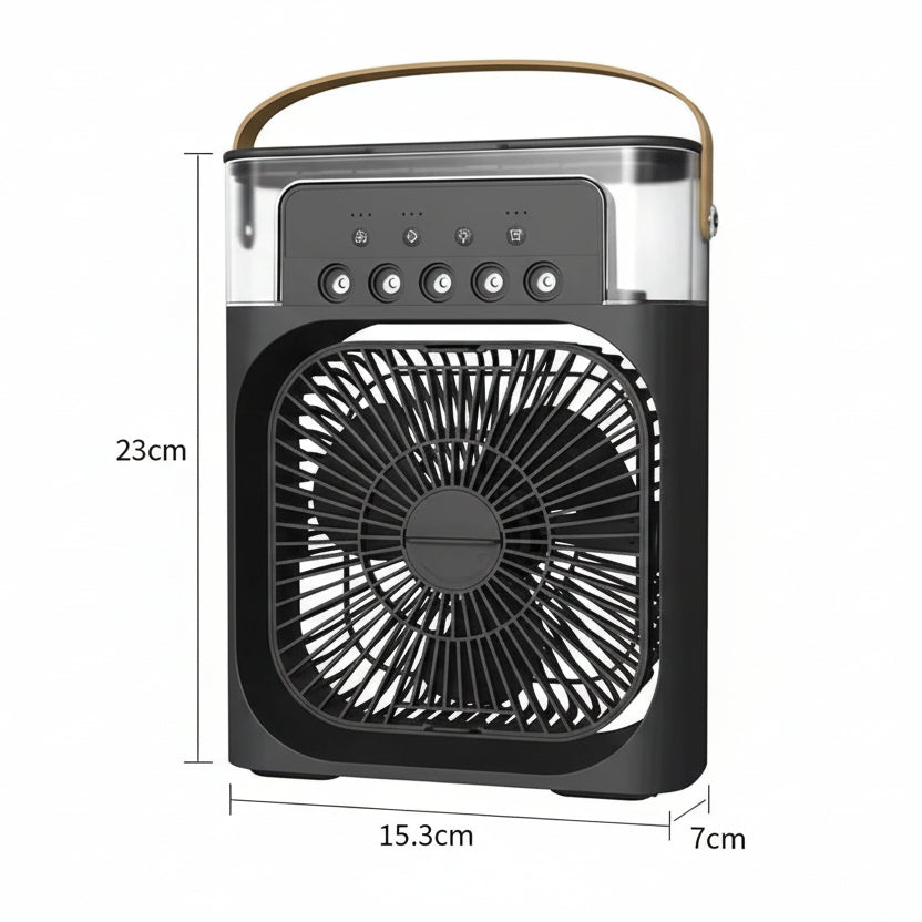 Portable Mini Humidifier Fan | Square Grille, Carry Handle