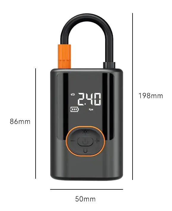 Portable Tyre Inflator Compressor | Automatic Pressure Control up to 150 PSI | Cordless 4000mAh Rechargeable Battery, LED Light