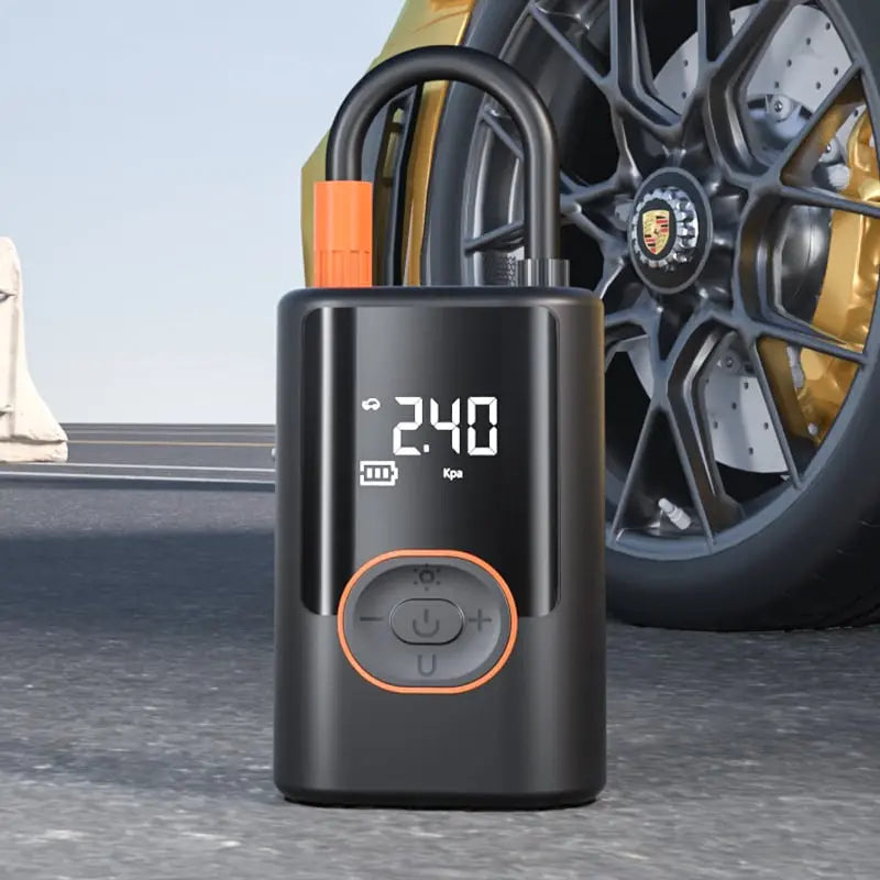 Portable Tyre Inflator Compressor | Automatic Pressure Control up to 150 PSI | Cordless 4000mAh Rechargeable Battery, LED Light