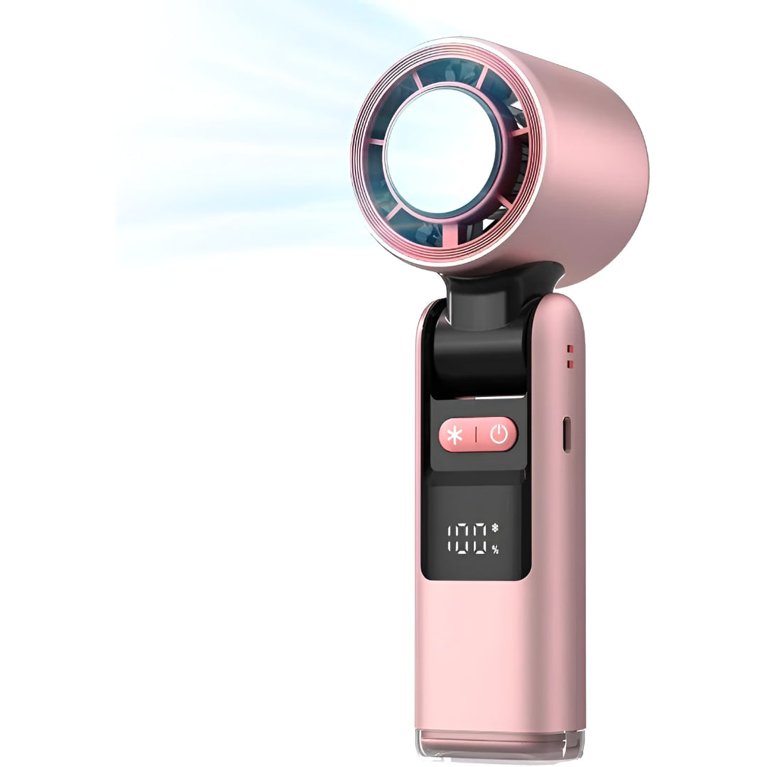 Portable Rechargeable Handheld Fan | USB-C Charging, Digital Display | 4000 mAh Battery, Cooling Plate, 3-in-1 Use 4
