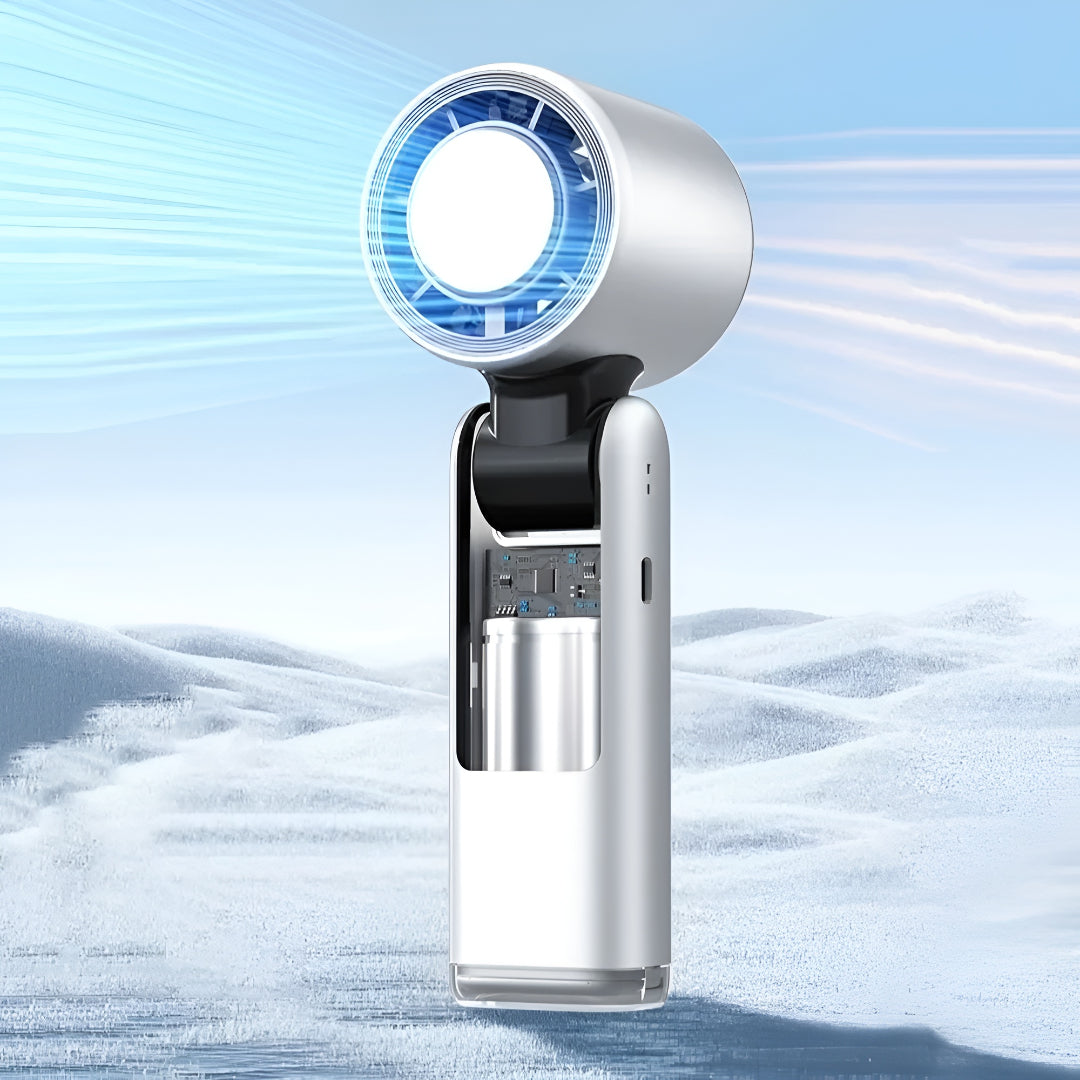 Portable Rechargeable Handheld Fan | USB-C Charging, Digital Display | 4000 mAh Battery, Cooling Plate, 3-in-1 Use 5