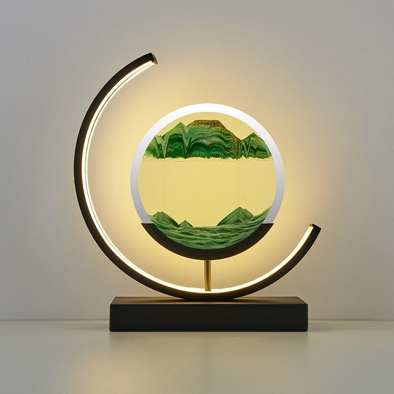 Quicksand LED Table Lamp | Round 3D Moving Sand Art Night Light