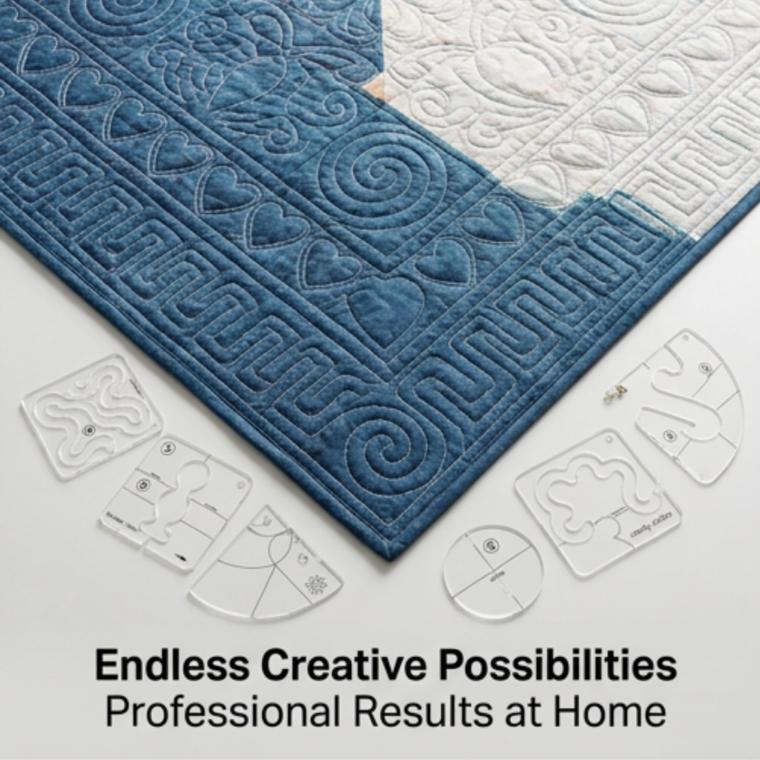 Quilt Template Set 12 Pieces | SewTrace Acrylic Free-Motion Quilting Guides