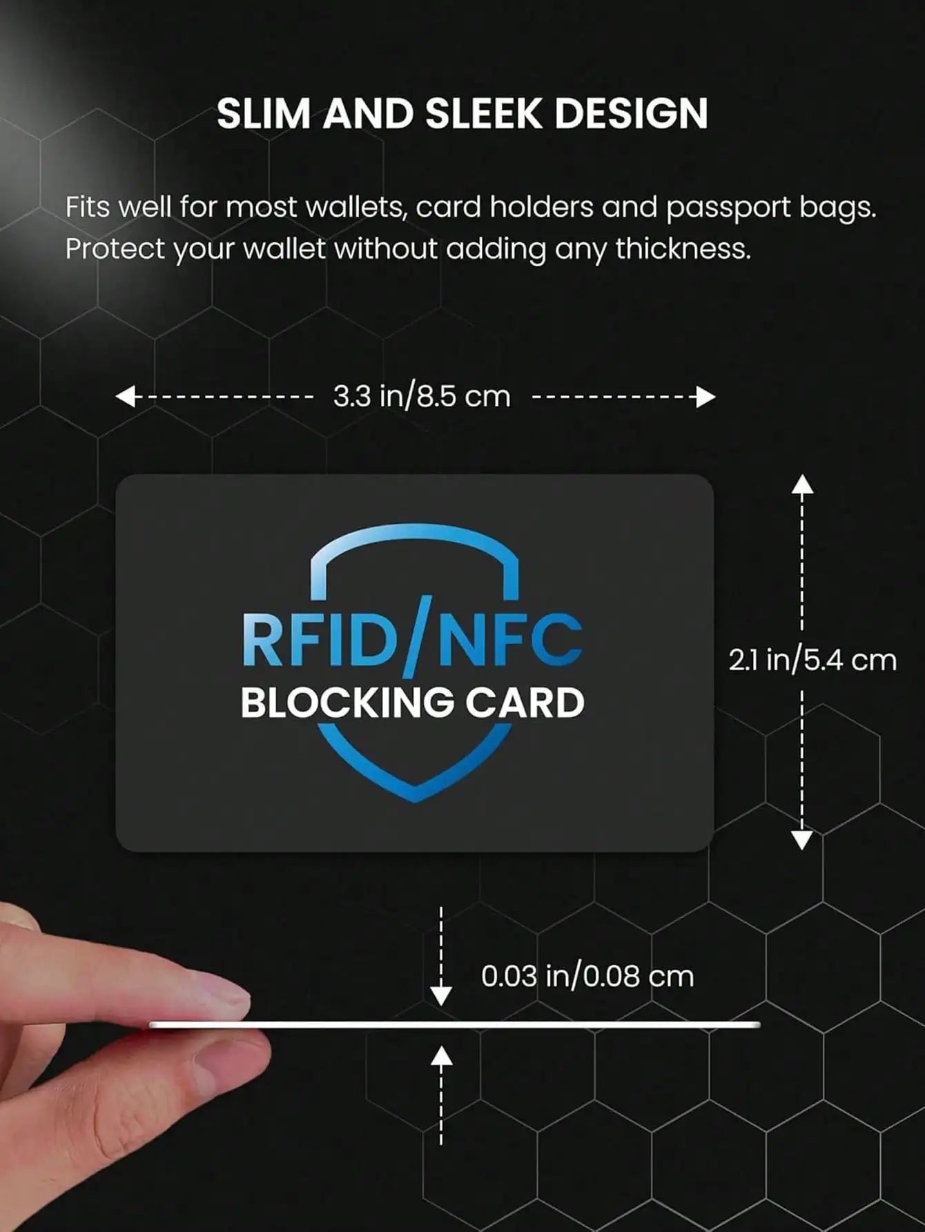 RFID Blocking Card 2 Pack – Wallet Protection | NFC Anti Theft Debit Credit Card Protector, Anti-Theft Contactless NFC Blocker, Entire Wallet Protection 1