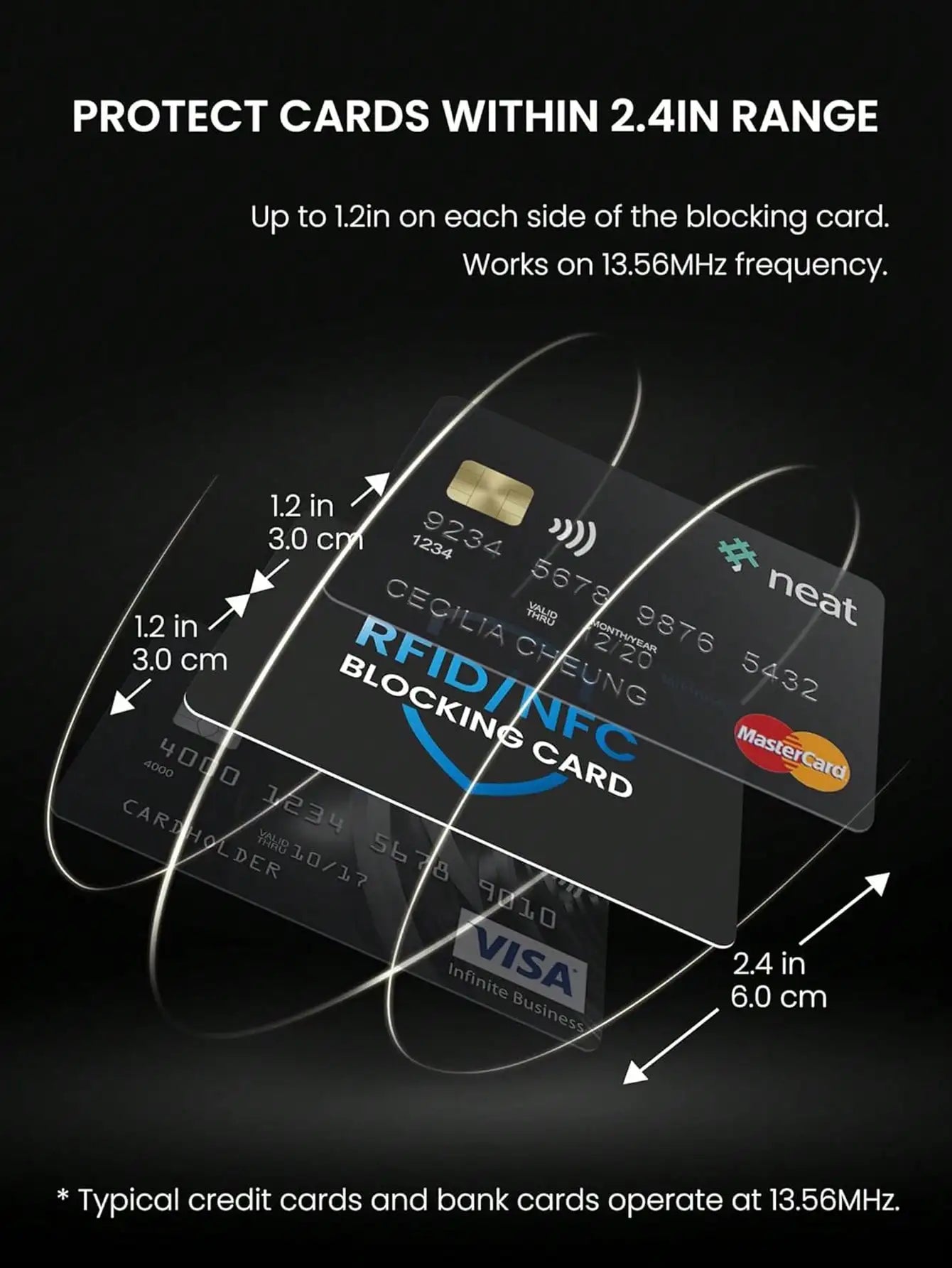 RFID Blocking Card 2 Pack – Wallet Protection | NFC Anti Theft Debit Credit Card Protector, Anti-Theft Contactless NFC Blocker, Entire Wallet Protection 7