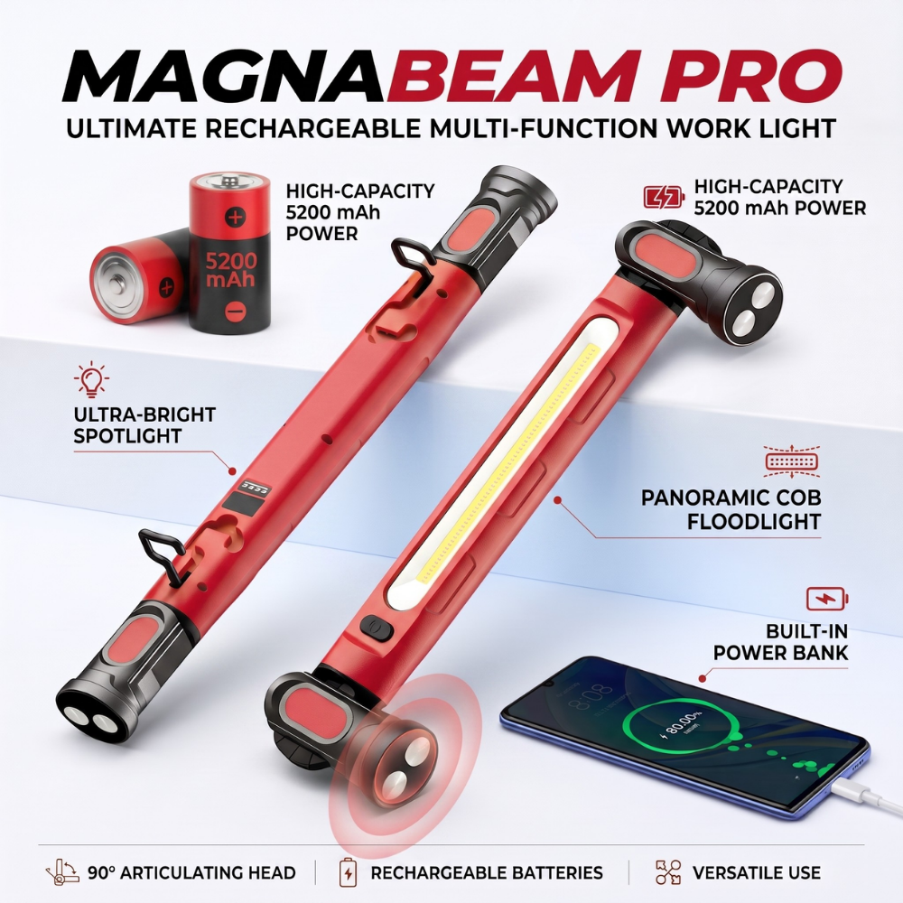 Rechargeable Work Light | COB Strip And Spotlight