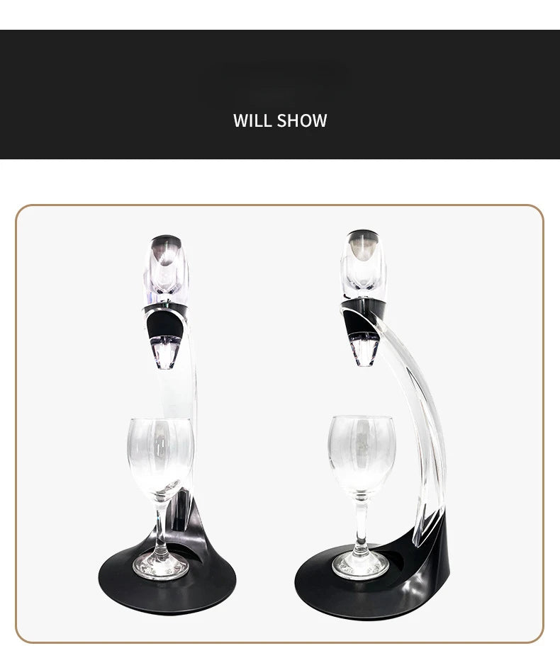 Red Wine Decanter Pourer | Curved Arm Stand, Narrow Neck
