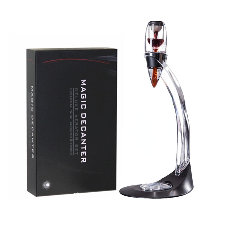 Red Wine Decanter Pourer | Curved Arm Stand, Narrow Neck
