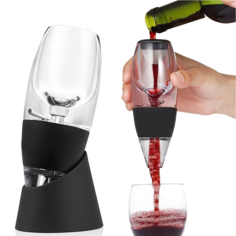 Red Wine Decanter Pourer | Curved Arm Stand, Narrow Neck