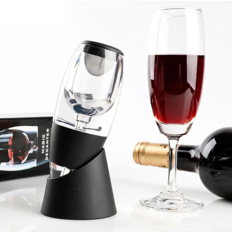 Red Wine Decanter Pourer | Curved Arm Stand, Narrow Neck