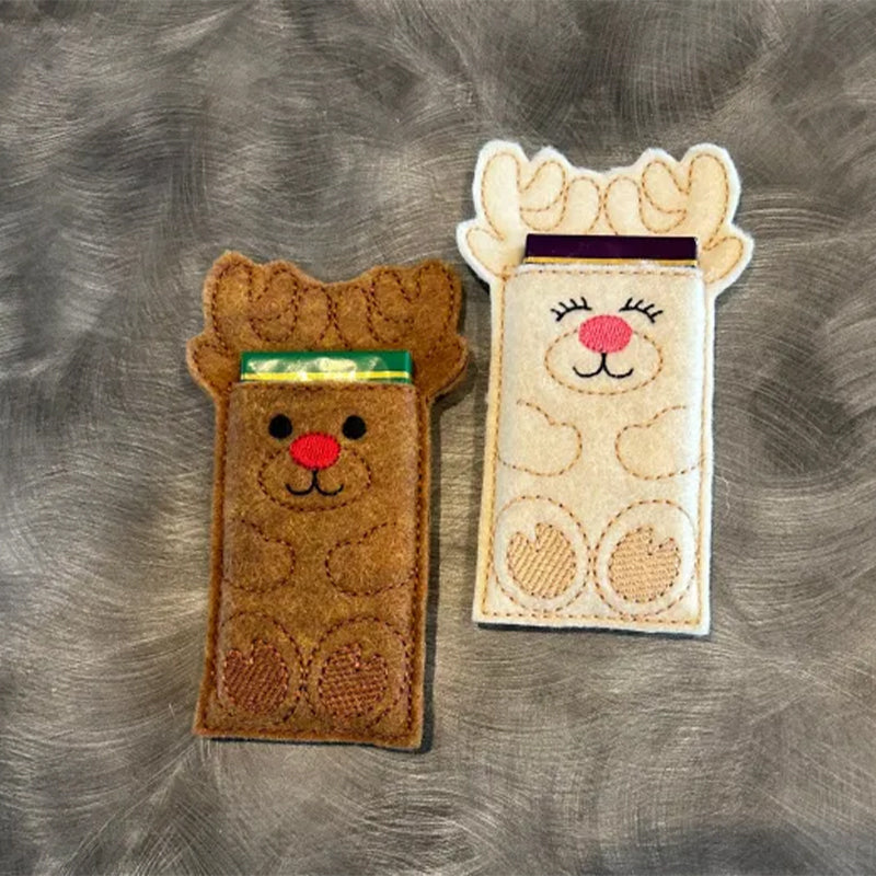 Reindeer Money Holder Sleeve | Felt Gift Card & Cash Pocket Decoration | Handmade Christmas Table Place Setting