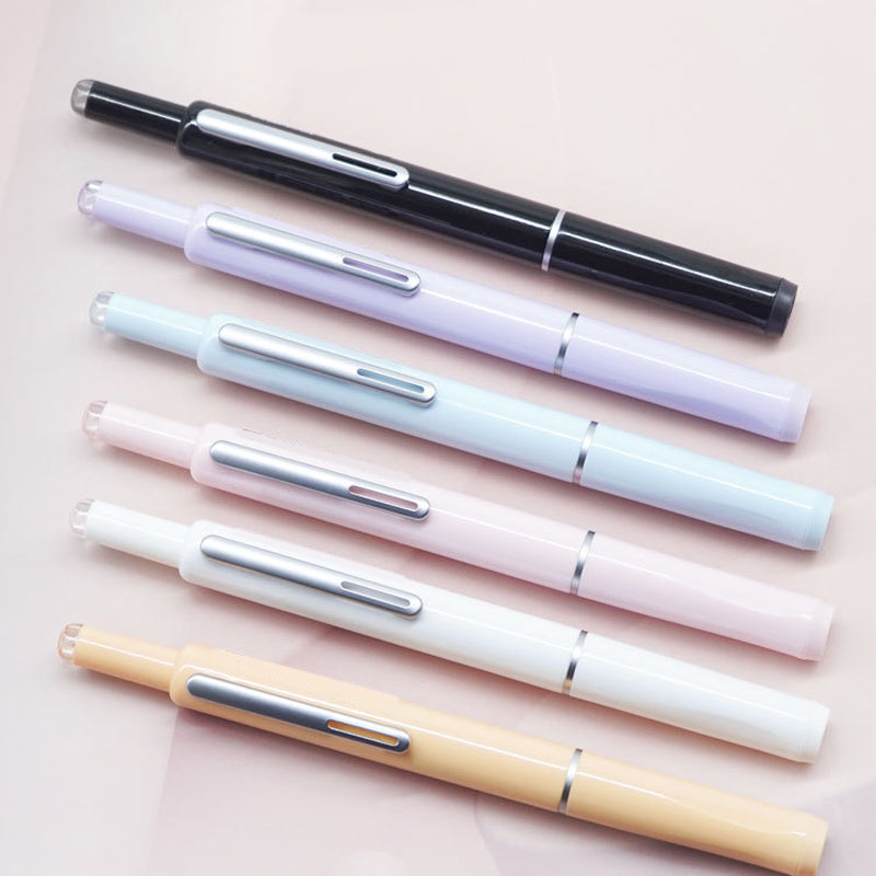 Retractable Fountain Pen Stainless Steel Nib | Click Mechanism, Refillable Cartridge System | Smooth, Scratch-Free Writing