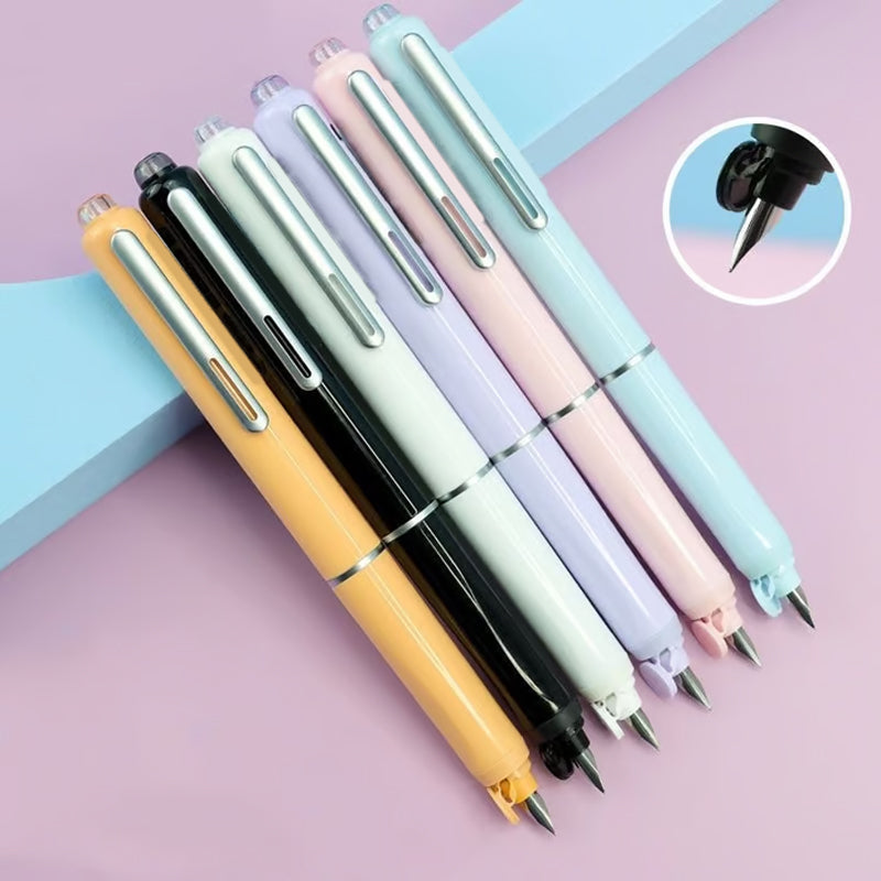 Retractable Fountain Pen Stainless Steel Nib | Click Mechanism, Refillable Cartridge System | Smooth, Scratch-Free Writing