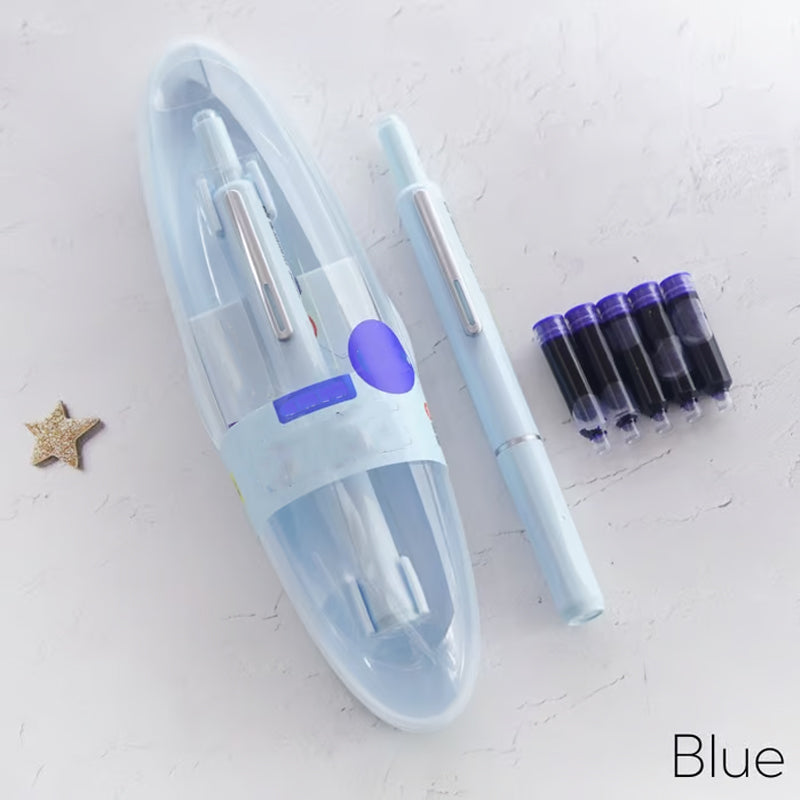 Retractable Fountain Pen Stainless Steel Nib | Click Mechanism, Refillable Cartridge System | Smooth, Scratch-Free Writing
