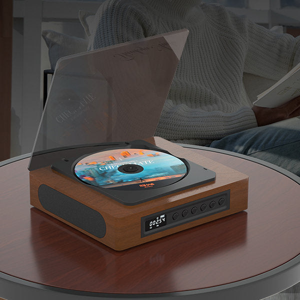 Retro CD Player with Bluetooth 5.1 | Type C Port, FM Radio Tuner & LCD Display | Vintage Style Home Audio System