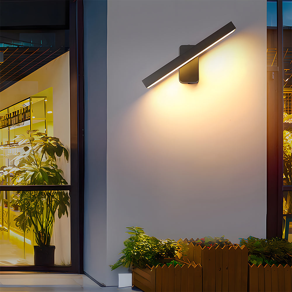 Aluminium Outdoor Wall Light | Four Sizes 20-50cm, IP65 Waterproof | Warm White LED, Wall Switch or Motion Sensor 1