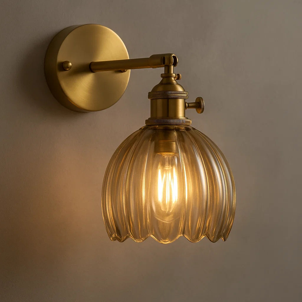 Wall Light Metal & Glass Shade | E27 Sconce for Bedroom, Hallway, Living & Dining Rooms | Soft Diffused Ambient Glow 5