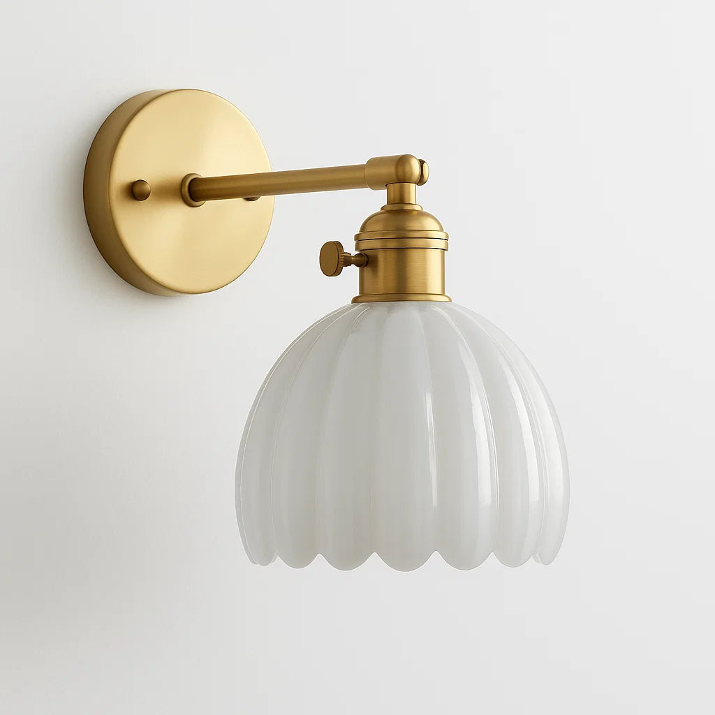 Wall Light Metal & Glass Shade | E27 Sconce for Bedroom, Hallway, Living & Dining Rooms | Soft Diffused Ambient Glow 8