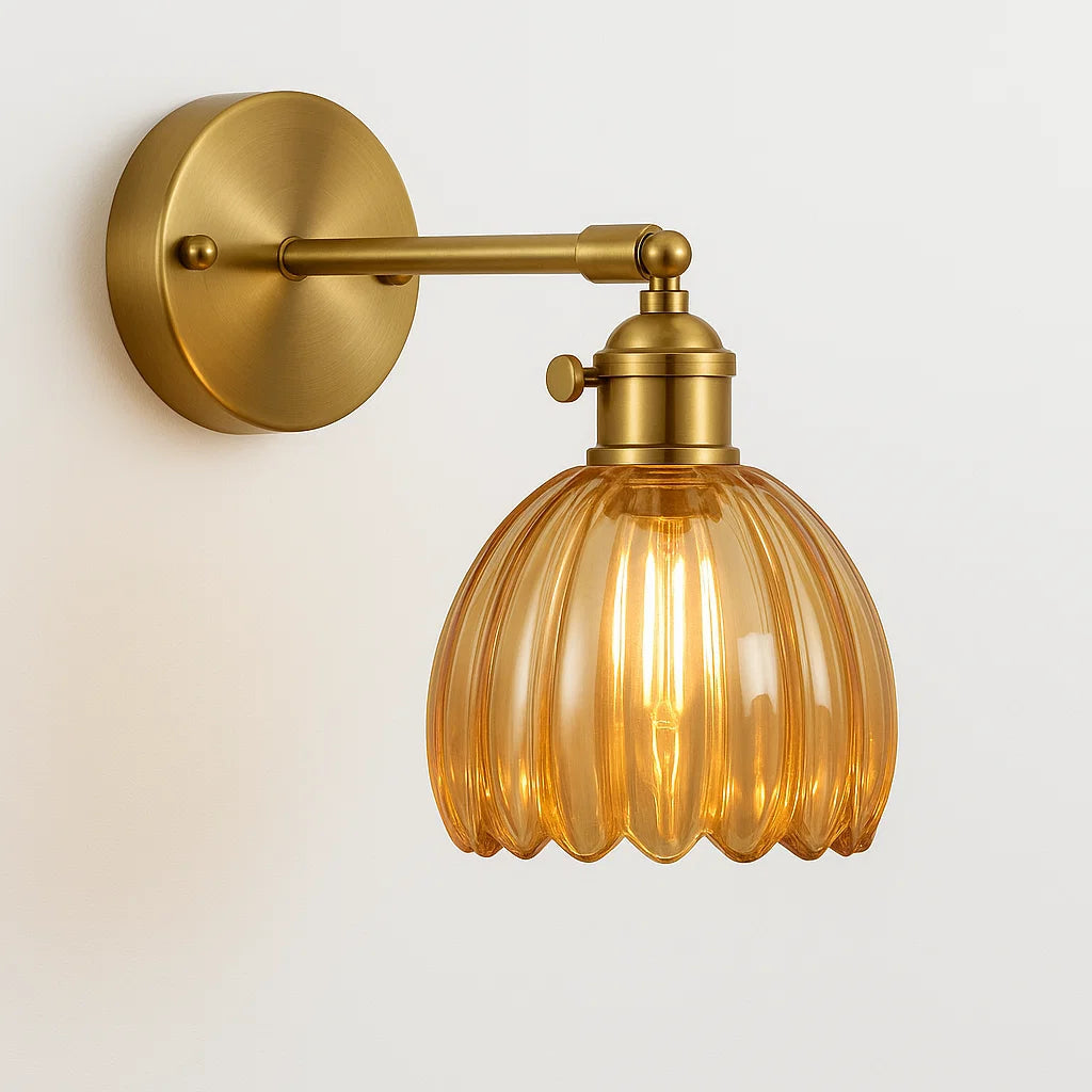 Wall Light Metal & Glass Shade | E27 Sconce for Bedroom, Hallway, Living & Dining Rooms | Soft Diffused Ambient Glow 9